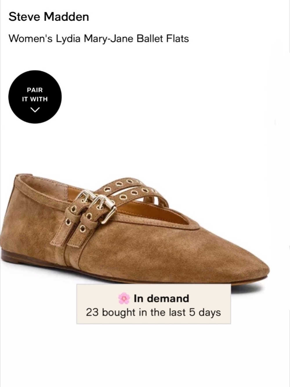 STEVE MADDEN Lydia Flat in Taupe